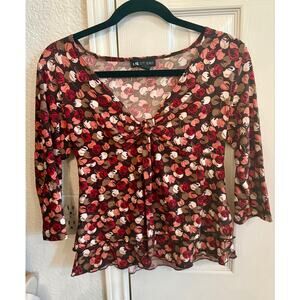00s Floral Half Sleeve Top